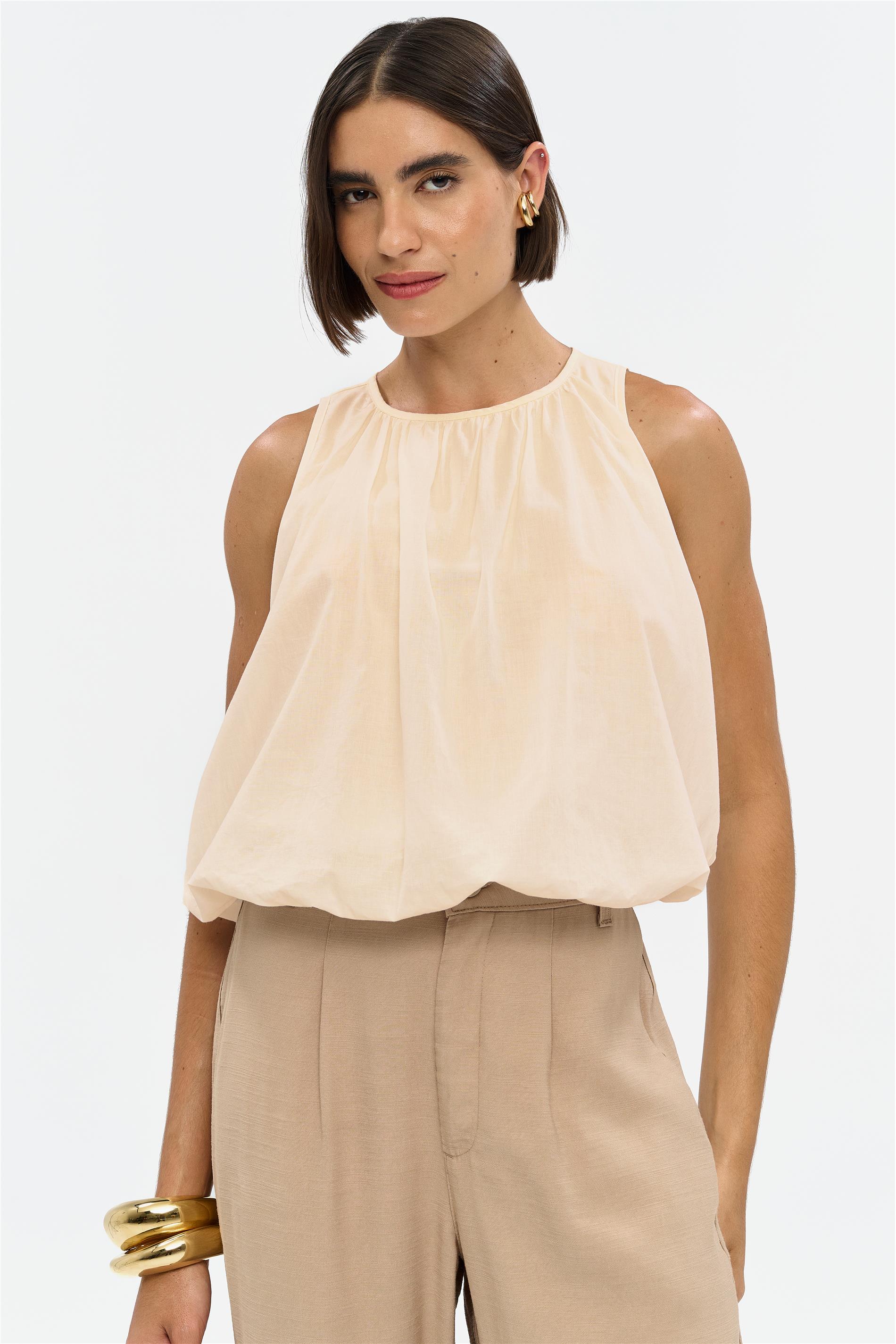 Blusa Balonê de Algodão